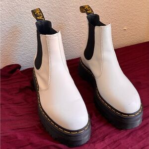 Dr Marten White Leather Chelsea Boots